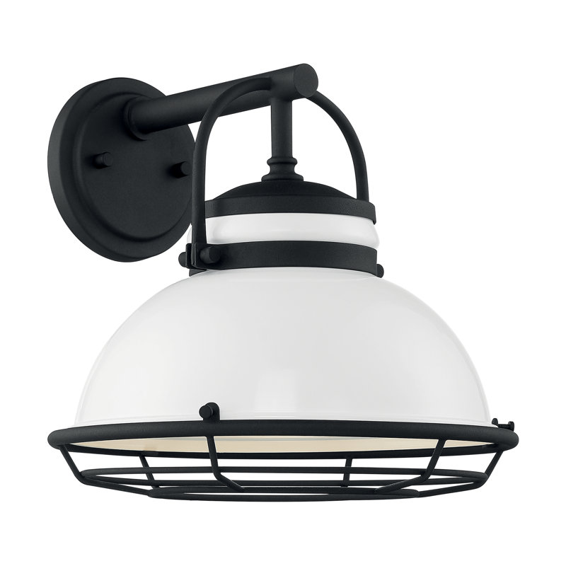Ankur Wall Light, Gloss White/Textured Black