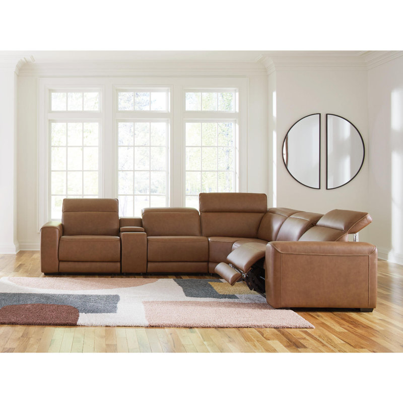 Macsen 6-Piece Power Reclining Sectional With Console