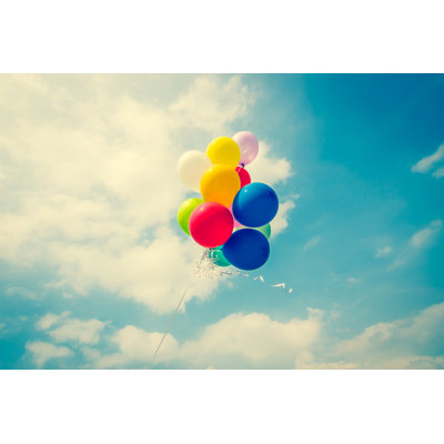 Colorful Balloons On Sky by Chainatp - Wrapped Canvas Print