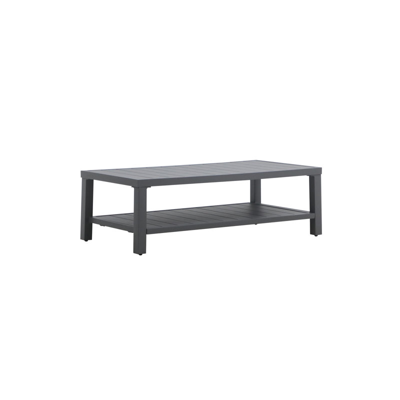 Table basse de patio en aluminium Carlisa, gris