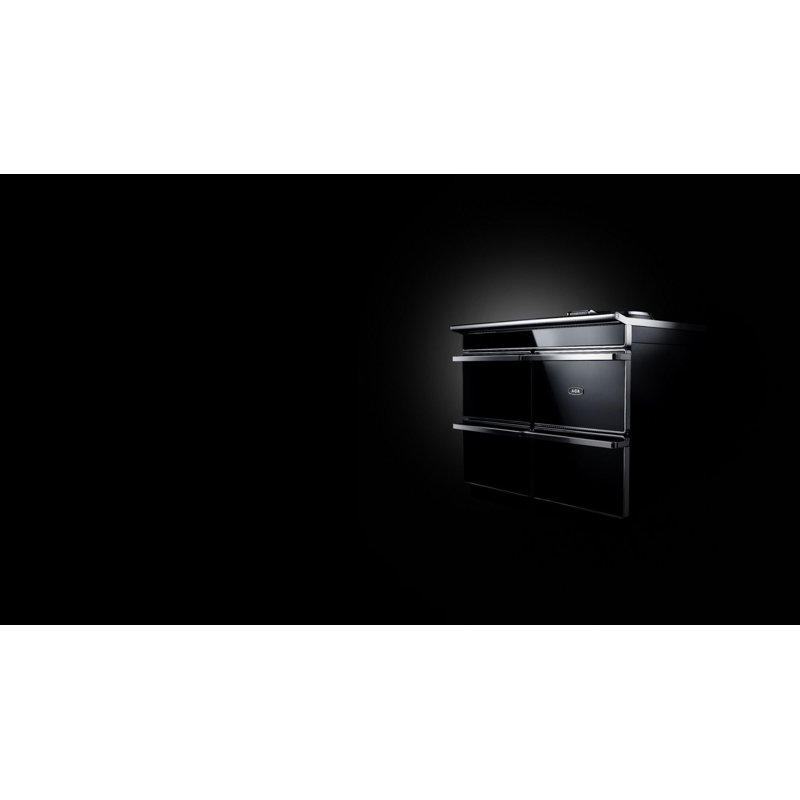 Era 44" Black Glass With Chrome Trim