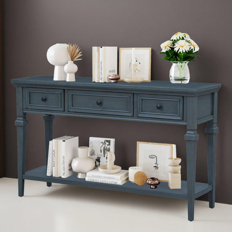 Console en bois massif 50,11 po Eulan, Marine