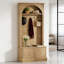 Portemanteau Arbor avec banc et rangement pour chaussures, portemanteau 4 en 1 avec armoire