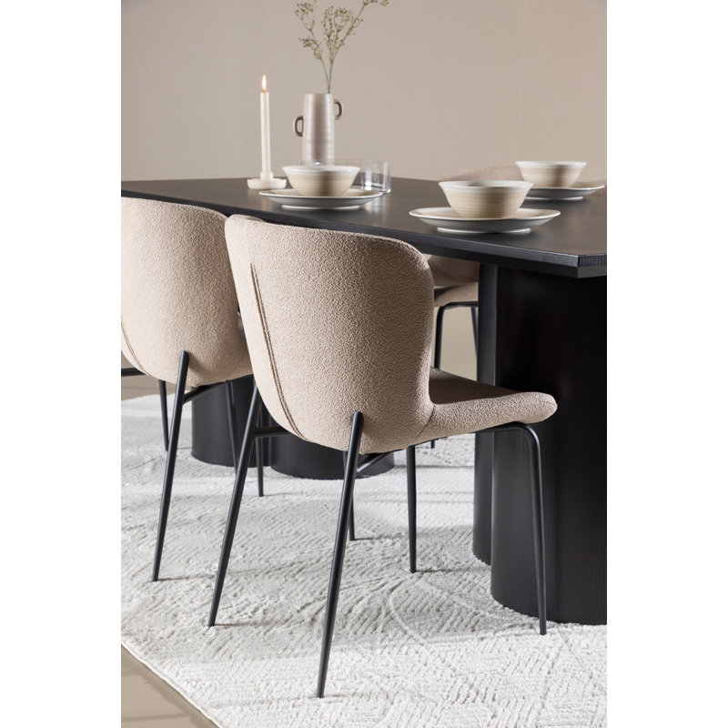 Wentworth 6 - Person Dining Set, Beige, Beige, Black