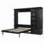 Lit escamotable avec tablettes de rangement, lumières DEL et placage de chêne-130001237