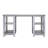 Lizbella Glass Top Writing Desk