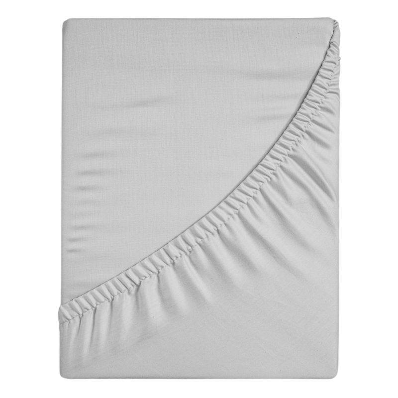 Drap-housse en coton 400 fils à densité de tissage 400, Très grand lit, gris