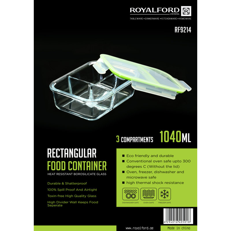 1040ml Glass Food Storage Container