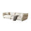 Canapé modulaire en cuir véritable blanc crème-55889466-55889464