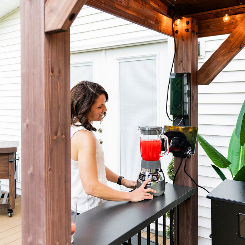 Walnut Cedar Grill Gazebo with Insulated Steel Roof