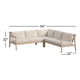 Amina 3 Piece Outdoor Acacia L Shape Sectional 