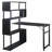 Home Office Computer Desk L-Shaped Corner Table, Rotating Computer Table with 5-Tier Bookshelf, Four Installation Methods, Lockable Casters (Black)-966394511