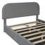 Lit plateforme rembourré polyvalent avec rangement hydraulique - molleton double gris et fonctionnalité efficace