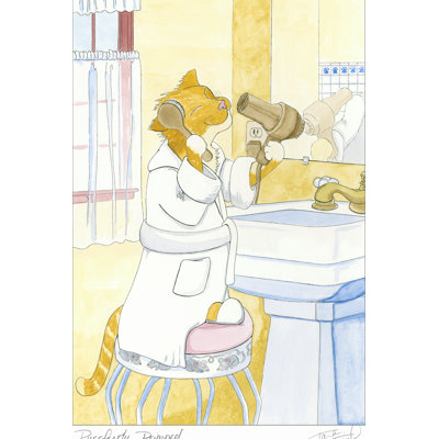 Purrfectly Primped 1 Piece Wrapped Canvas Painting