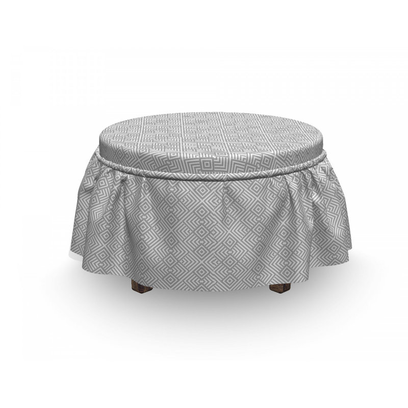 Housse pour repose-pieds rhombus stripes grid