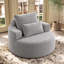 Fauteuil d'appoint en tonneau à compression surdimensionné, canapé rembourré rond pivotant à 360 °, éponge en chenille haute résilience, siège large sans assemblage-703365297