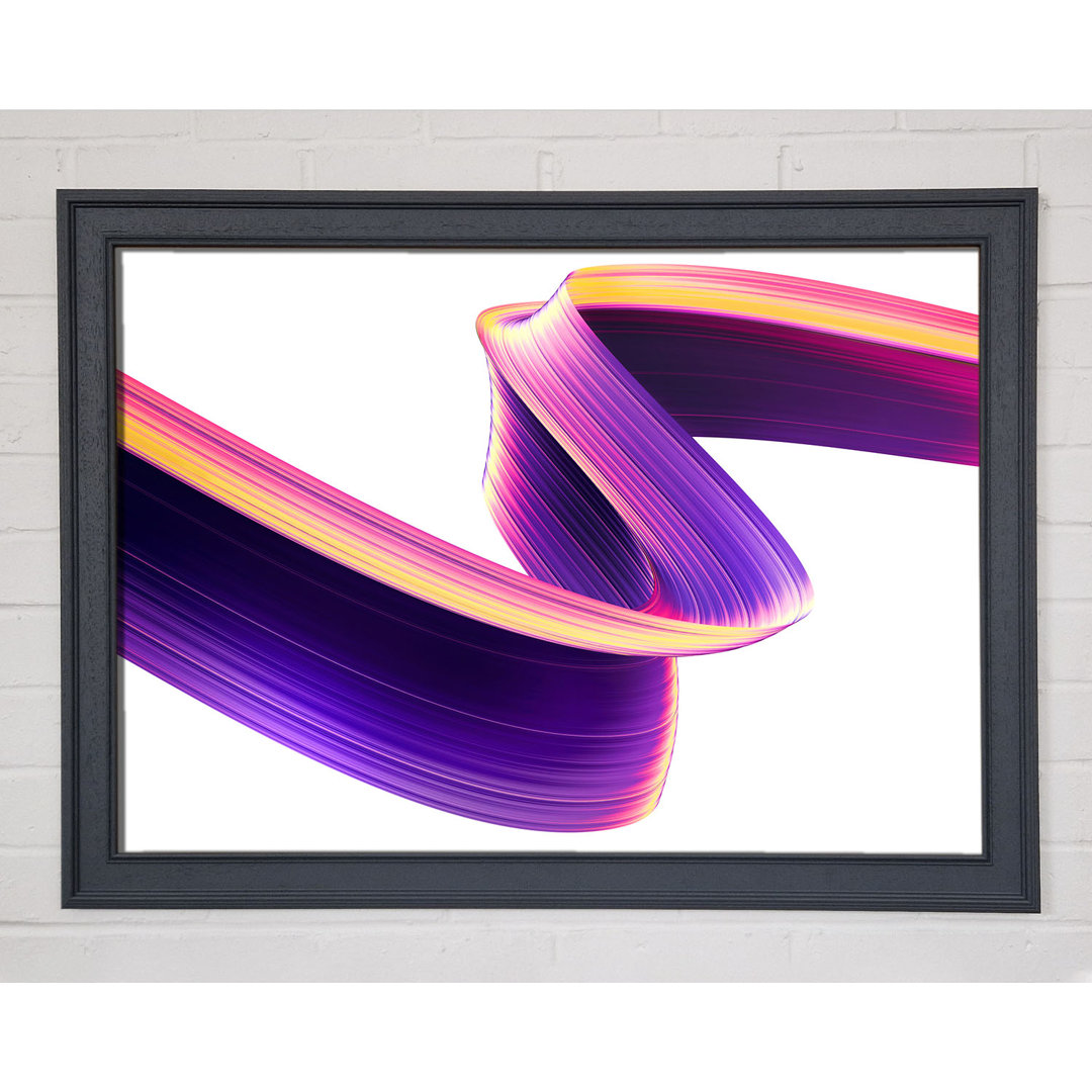 Gerahmtes Leinwandbild Purple Ribbon Swirl