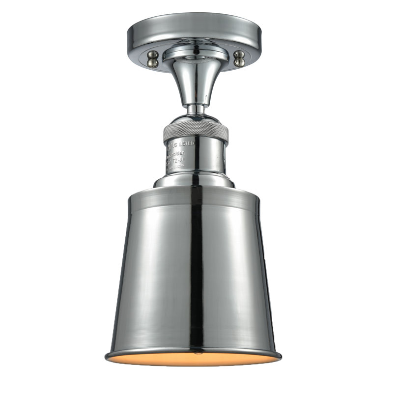 Plafonnier semi-encastré à 1 lumière 5,25 po Arline, Chrome poli, Chrome poli, Ampoule DEL 6 watts Vinage