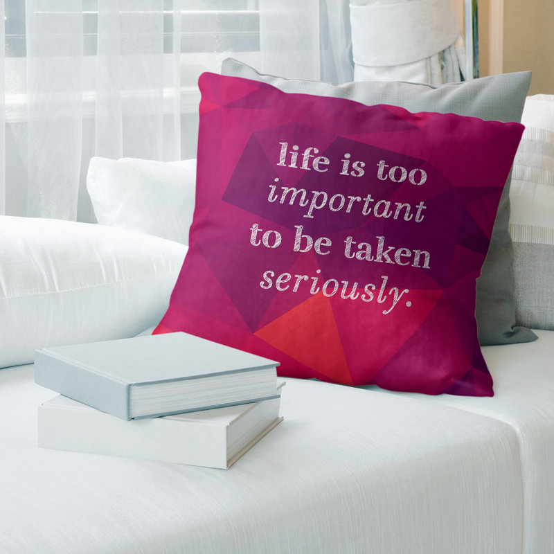 Coussin de vie en faux pierres précieuses & levity, 18 po x 18 po, Rubellite