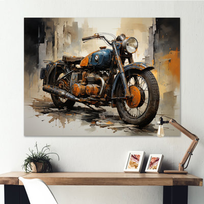 «Vintage Motryclcle Memory I», reproduction sur toile