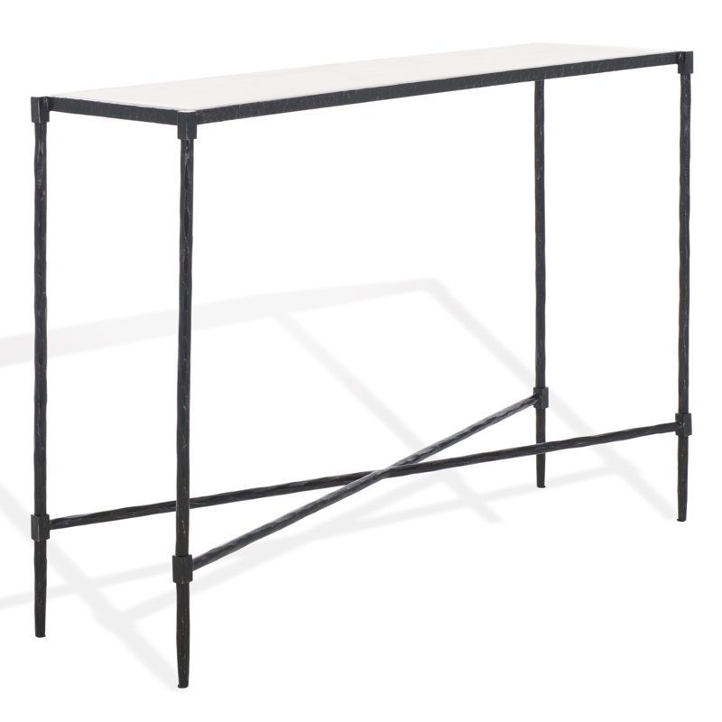 Isabellina Metal And Marble Console Table, Black