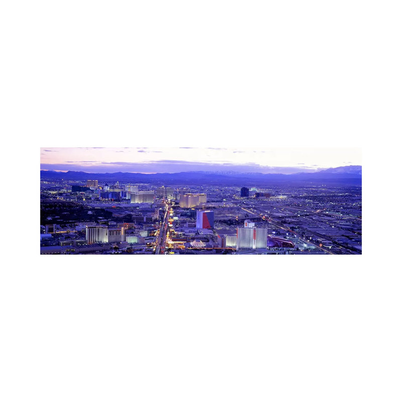 Dusk The Strip Las Vegas NV USA - Wrapped Canvas Panoramic Print, 121.92 cm H x 40.64 cm W x 3.175 cm D