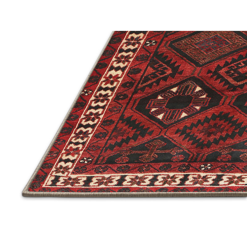Tapis brun / rouge traditionnel, Rectangle 8 pi x 10 pi