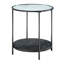 Modern Coffee & End Tables : 2Pc With Black Tempered Glass Top And Metal Home Occasional Table