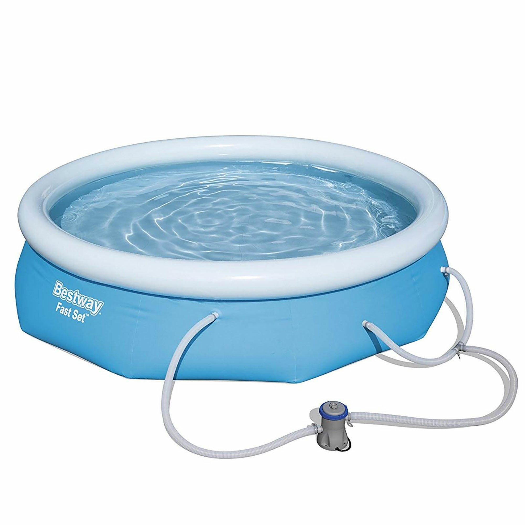 tegnebog absorption Print Bestway 10' x 30" Fast Set Inflatable Above Ground Pool w/ Filter Pump &  Cover | Wayfair