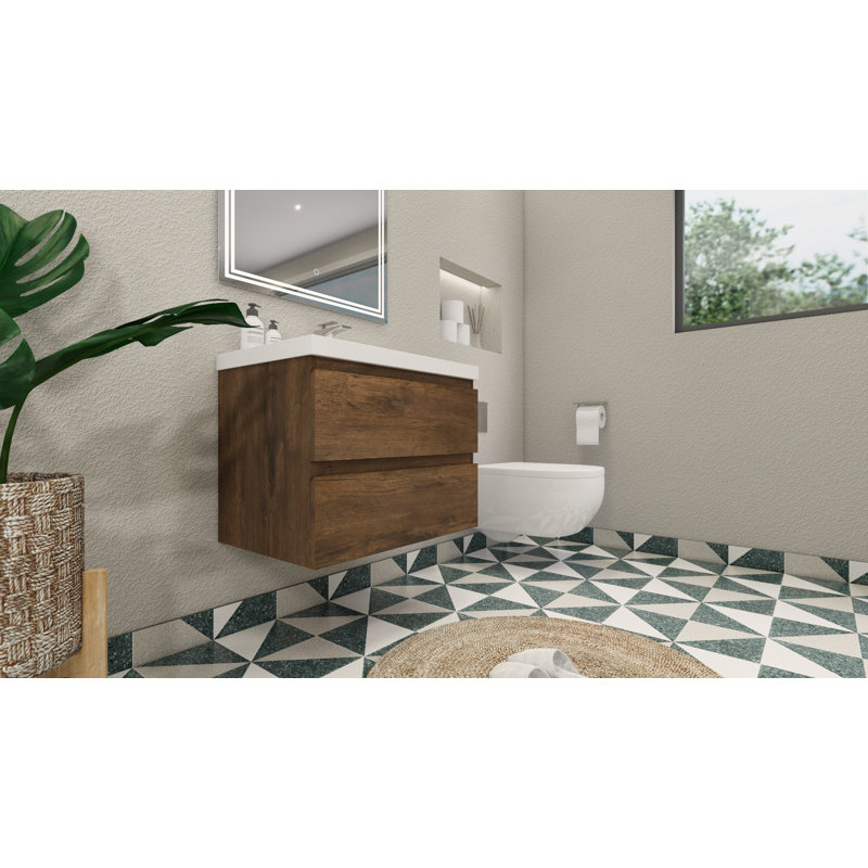 Ensemble de meuble-lavabo simple monté 30 po Cavaliere, Bois de rose