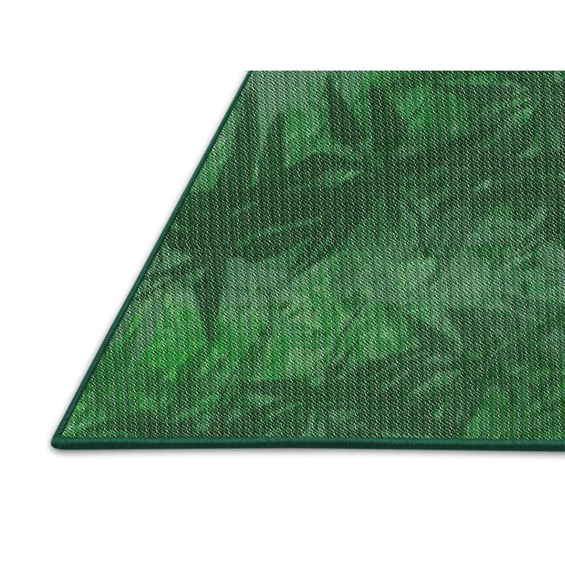 Tapis décoratif vert floral à motif de caryle, Rectangle 2 pi x 5 pi