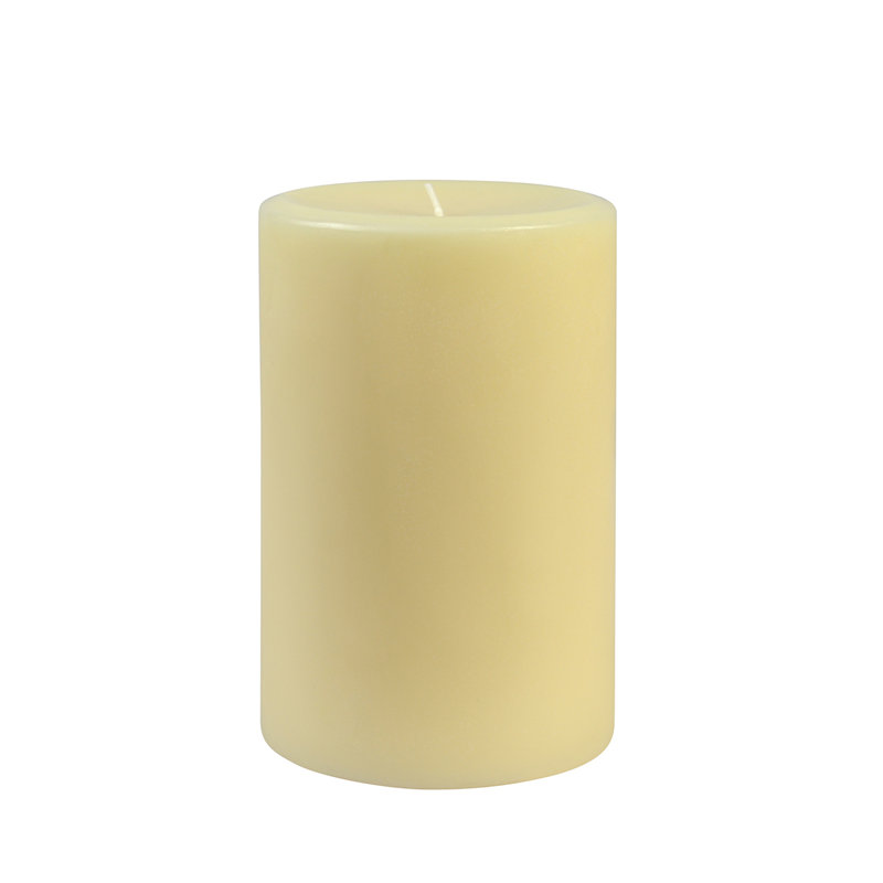 Bougie cylindrique sans parfum, Ivoire, 4, H 6 po x l 4 po x P 4 po