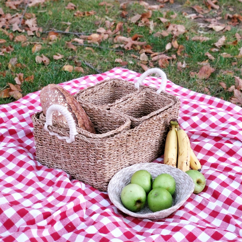Ensemble de 4 paniers en jute de ruppie maritime Savar