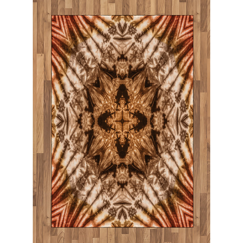 Brown High Density Long Fiber Poly Threads Decorative Area Rug Carpet, Rectangle 4' x 5'8"