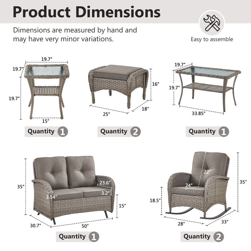 This Stylish Willow Terrace Glider Loveseat Conversation Set Turns Your Outdoor Area Into A Private Vacation Destination.It Includes A Glider Loveseat,  2 Classic Rocking Chairs, A Side Table, 2 Ottomans And A Coffee Table. Its Design Aims To Balance Com