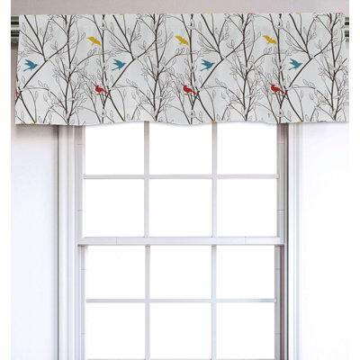 Sateen Floral Ruffled Window Valance