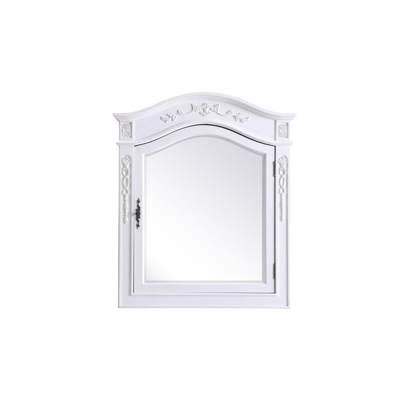Armoire à pharmacie 1 porte avec cadre Burnet, Blanc antique, H 38 po x l 32 po x P 5 po