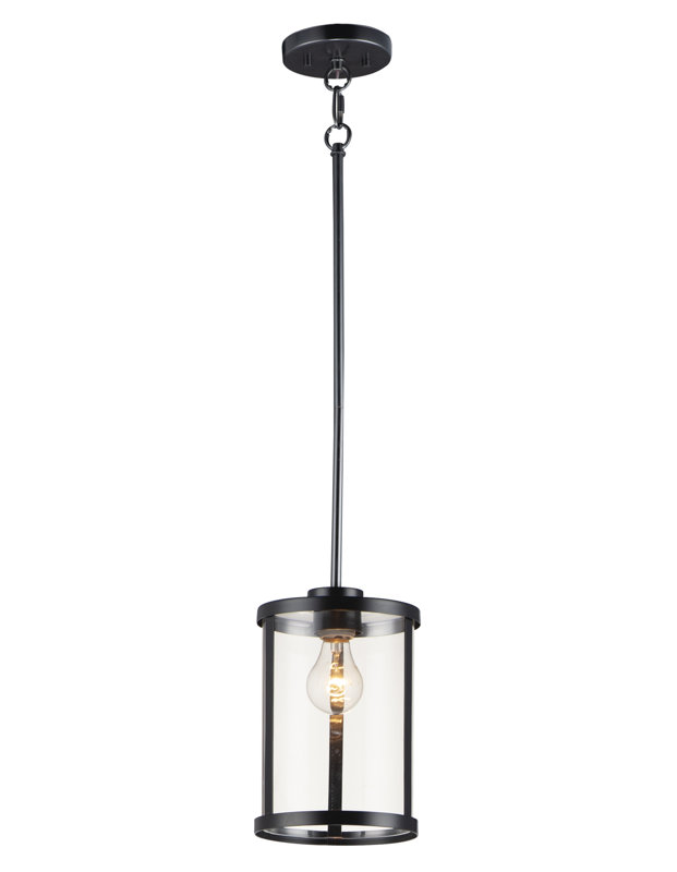Luminaire suspendu simple Quisto, H 11,25 po x l 6,75 po x P 6,75 po, 1, Nickel satiné