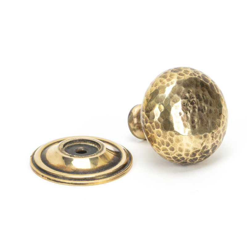 Hammered Mushroom 38mm Diameter Knob, Aged Brass