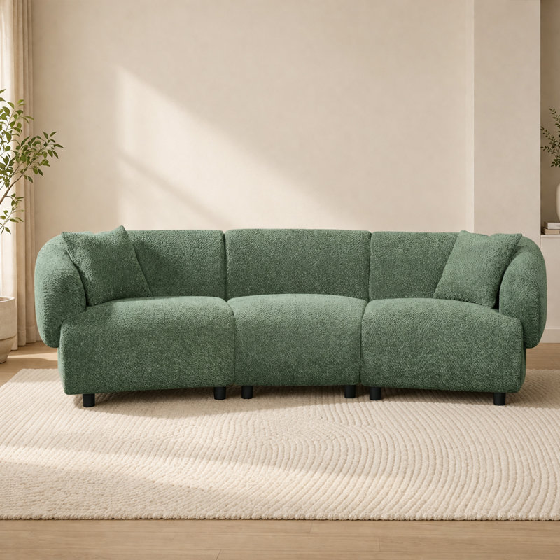 Canapé courbé 98,5 po Mareno, Vert