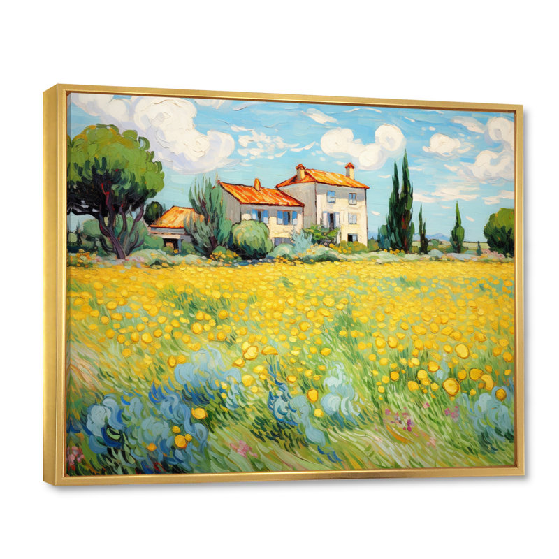 Vangogh la maison jaune à Arles I - décoration murale Vangogh par Vincent Van Gogh, peinture, H 12 po x l 20 po x P 1 po