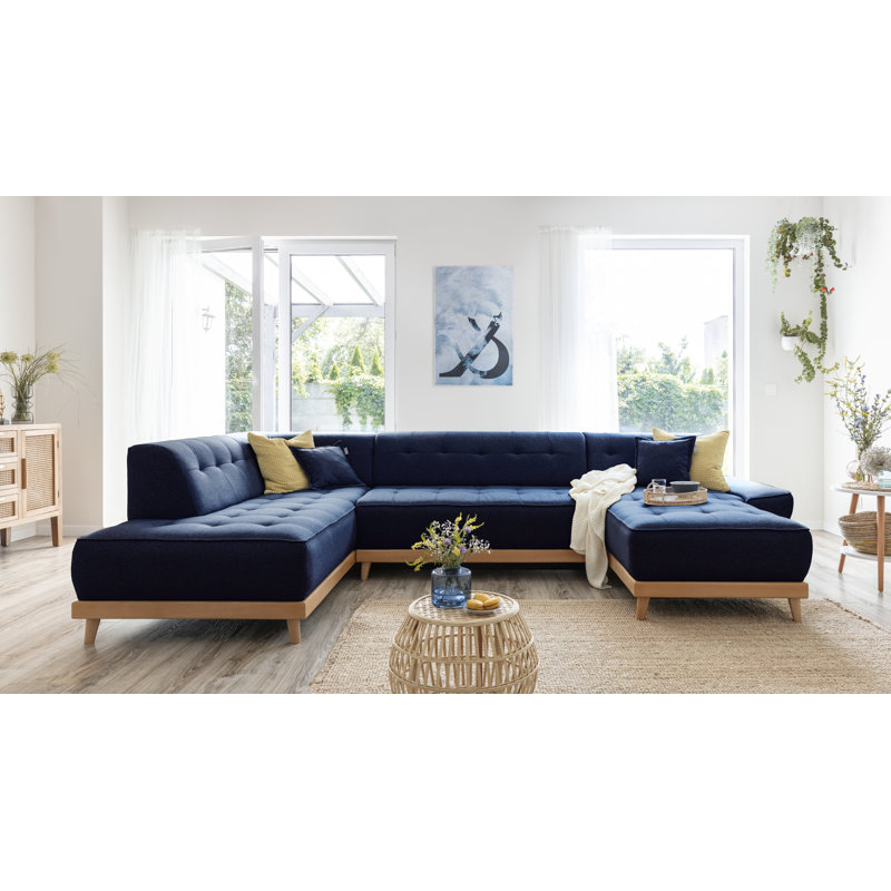 Dazzling Daisy Corner Sofa Bed, Navy, Left Hand Facing