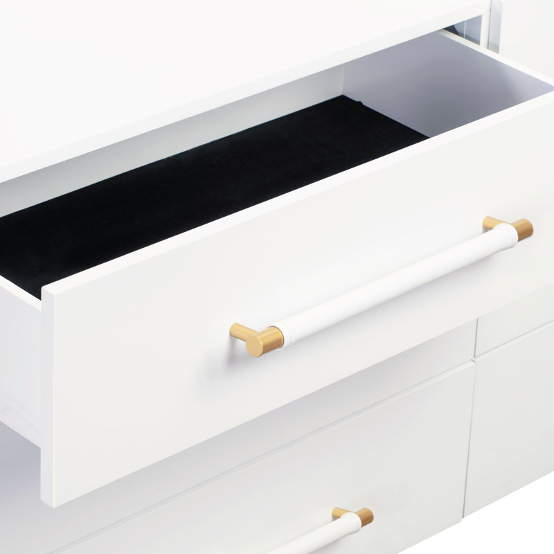 Commode Billiot Trident à 6 tiroirs, Blanc
