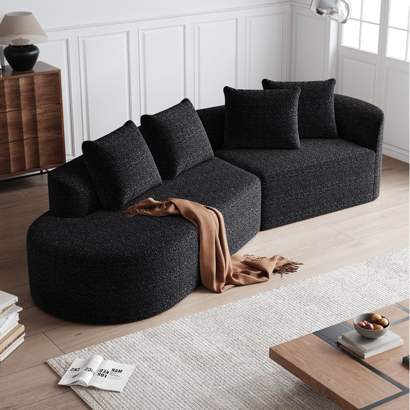 Canapé modulaire surdimensionné et rembourré Modern, Noir