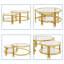 Ensemble de 2 tables gigognes 32,75 "à finition dorée avec table basse en verre texturé Frame Structure solide Table Table basse gigogne pour salon