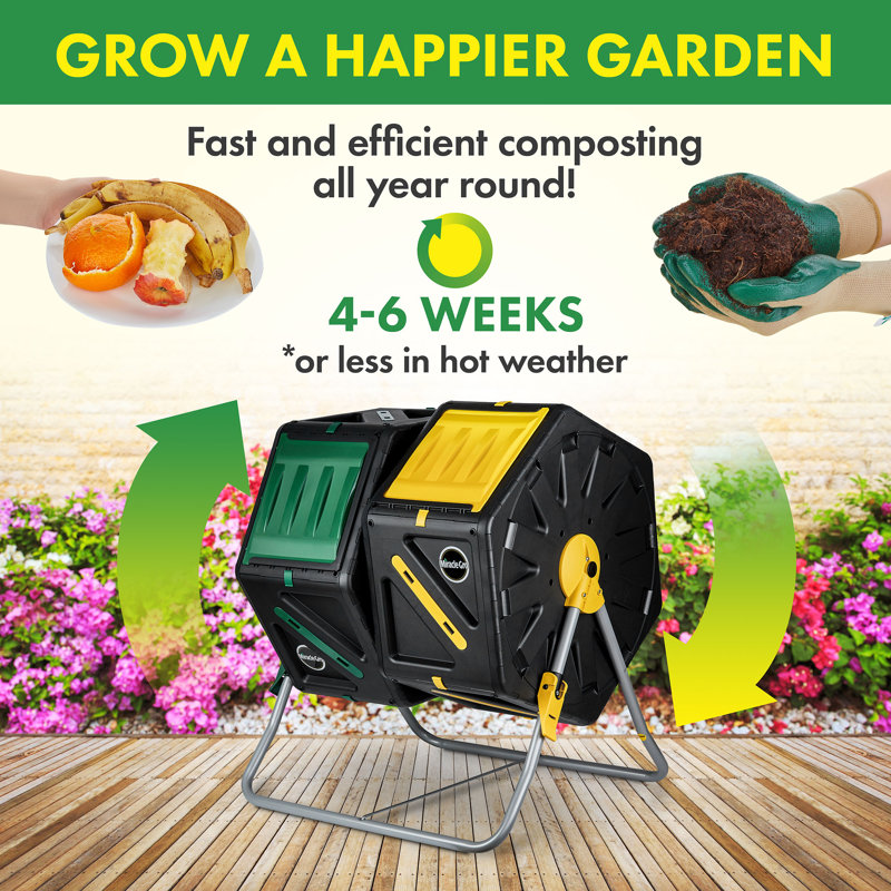 37 Gallons Plastic Outdoor Tumbler Composter with Latching Lid