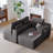 Cloud Sectional Sofa With L-Shape Chaise And Side Pockets , Modern Modular Design, Deep Seating, Upholstered Couch For Living Room/Bedroom, No Assembly Required , Grey,Right-1394110452-1394110450