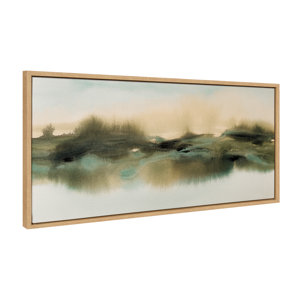 Soft Abstract Watercolor Landscape by Amy Lighthall - Floater Frame Print on Canvas 28x38 inch 