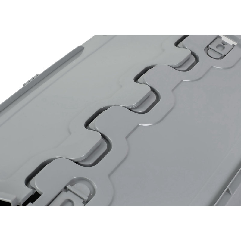 Mount-It! Collapsible Plastic Storage Crate, Folding Utility Distribution Container w/ Attached Lid