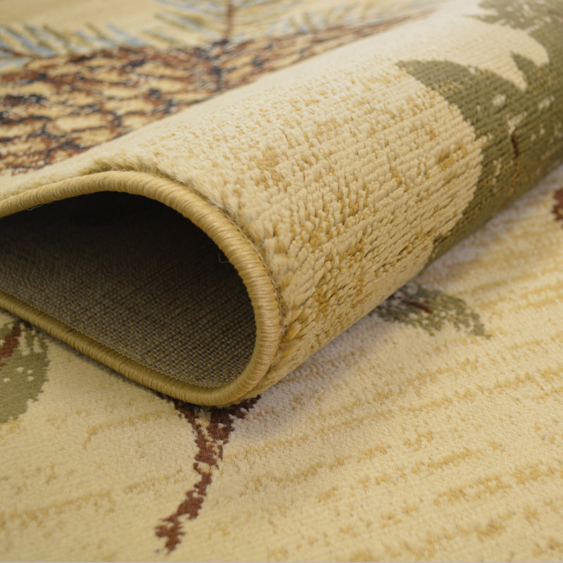 Tapis beige / bleu Perz, Rectangle 2 pi 3 po x 3 pi 3 po